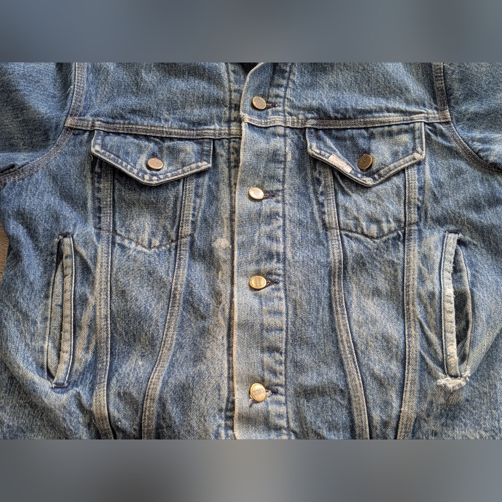 Vintage Rare Carhartt Trucker Jean Denim Jacket Blanket Lined Mens 40 Distressed - Picture 9 of 11